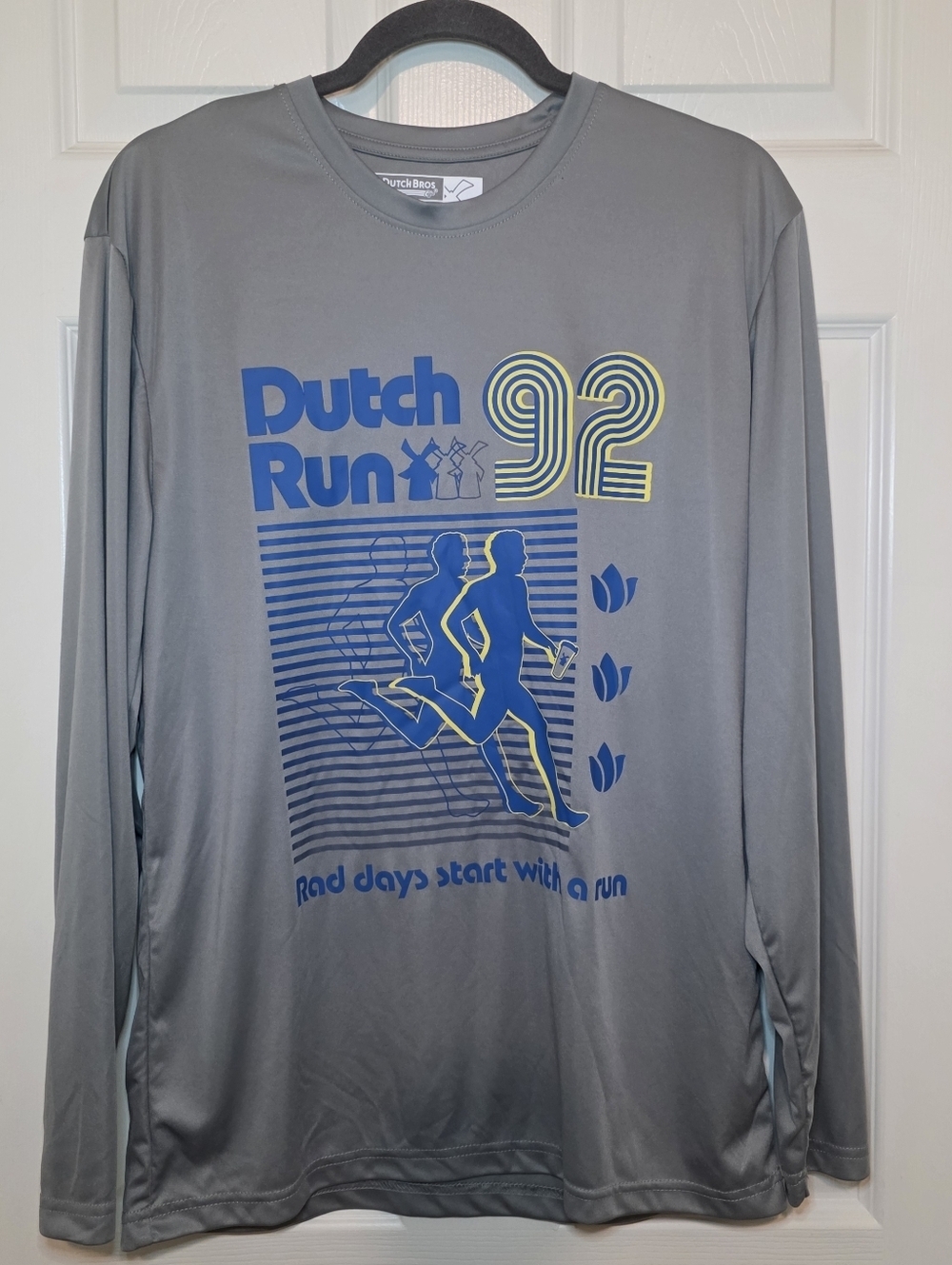 Dutch Bros Dutch Run 92 Long Sleeve Shirt Gray Mens Sz M